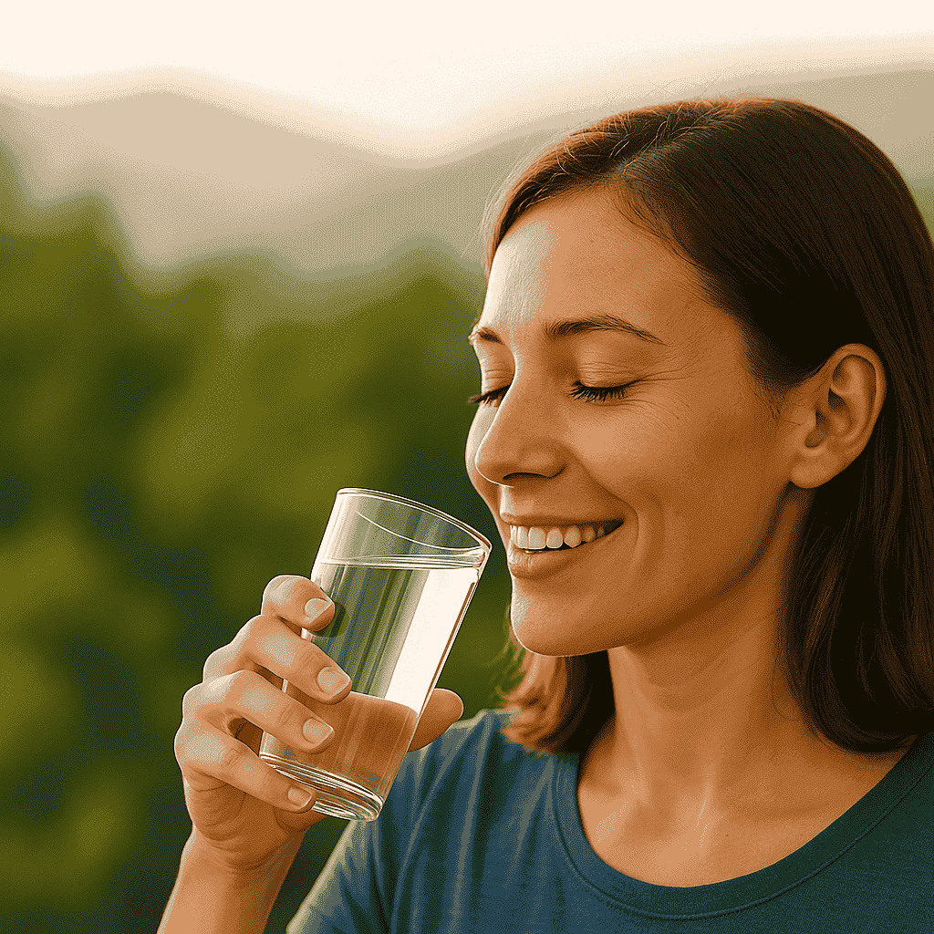 Woman drinking water