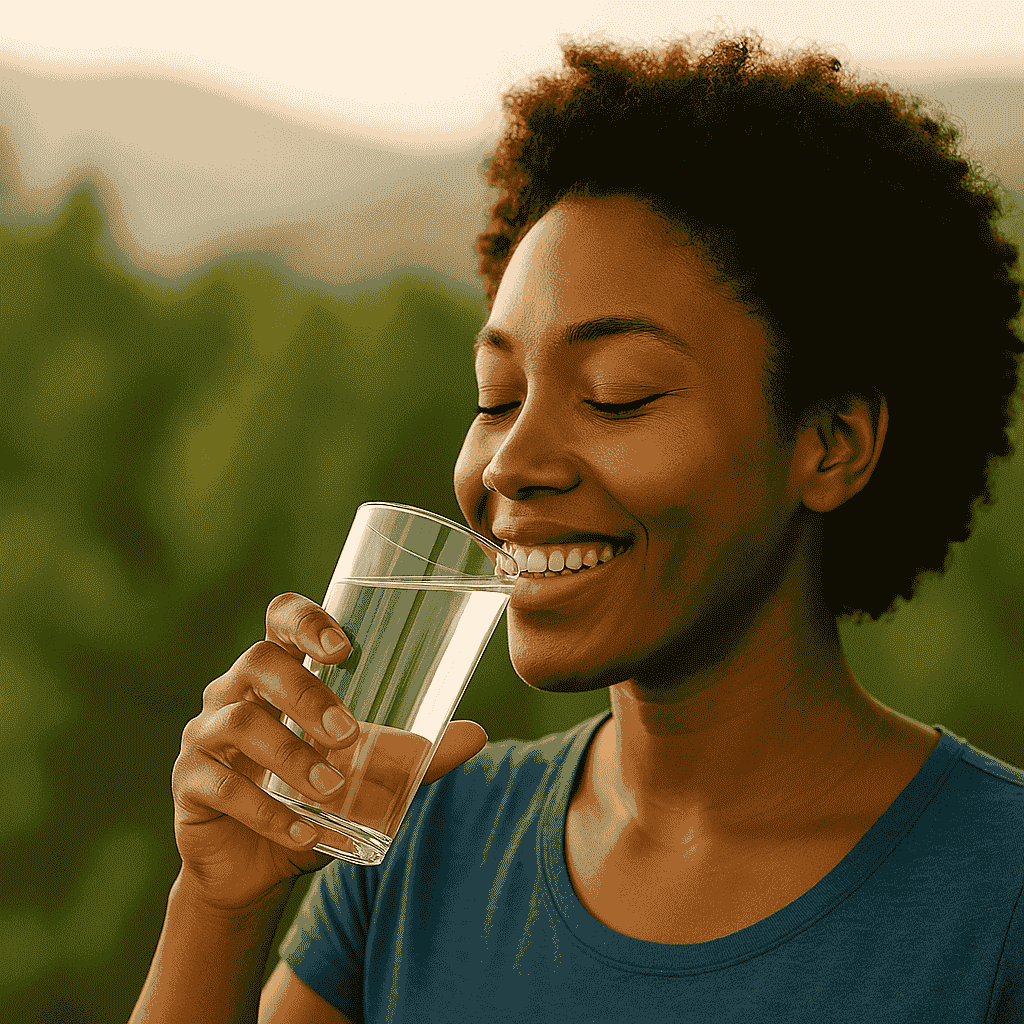 Woman drinking water
